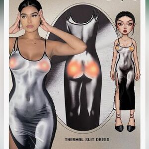 ✨ Sexy 3D Body Print Dress Party Club Y2K Bodycon Midi Dress✨